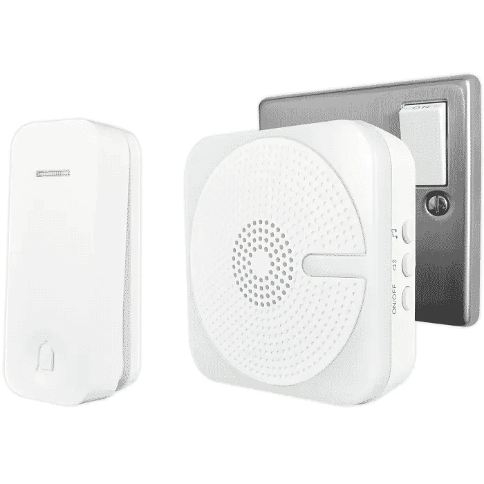 Plug In Door Bell With Kinetic Push White