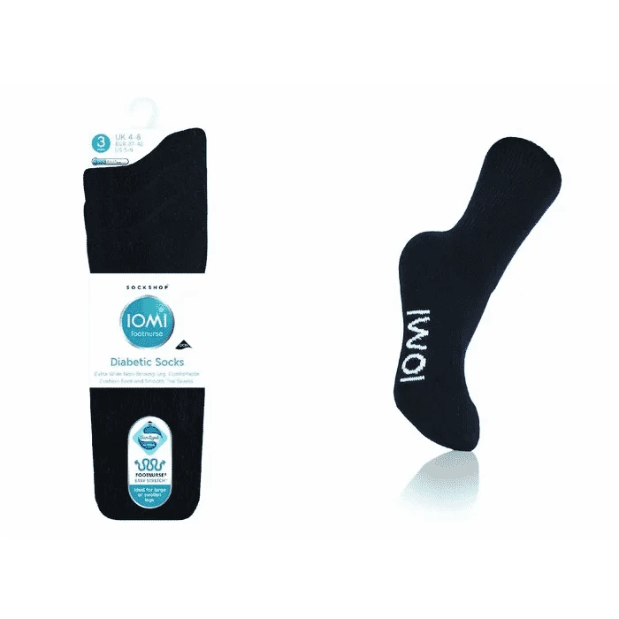 3Pk Iomi C Foot Diabetic Socks Size 4-8, White - Image 5