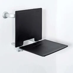 Removable Wall Mounted Lock Hinge Shower Seat - Black