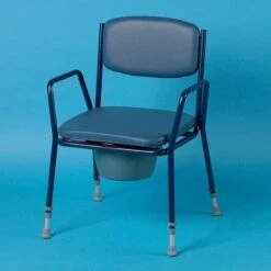 Adjustable Height Comfort Commode With Fixed Armrests