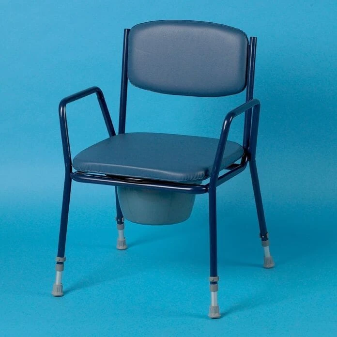 Adjustable Height Comfort Commode With Fixed Armrests