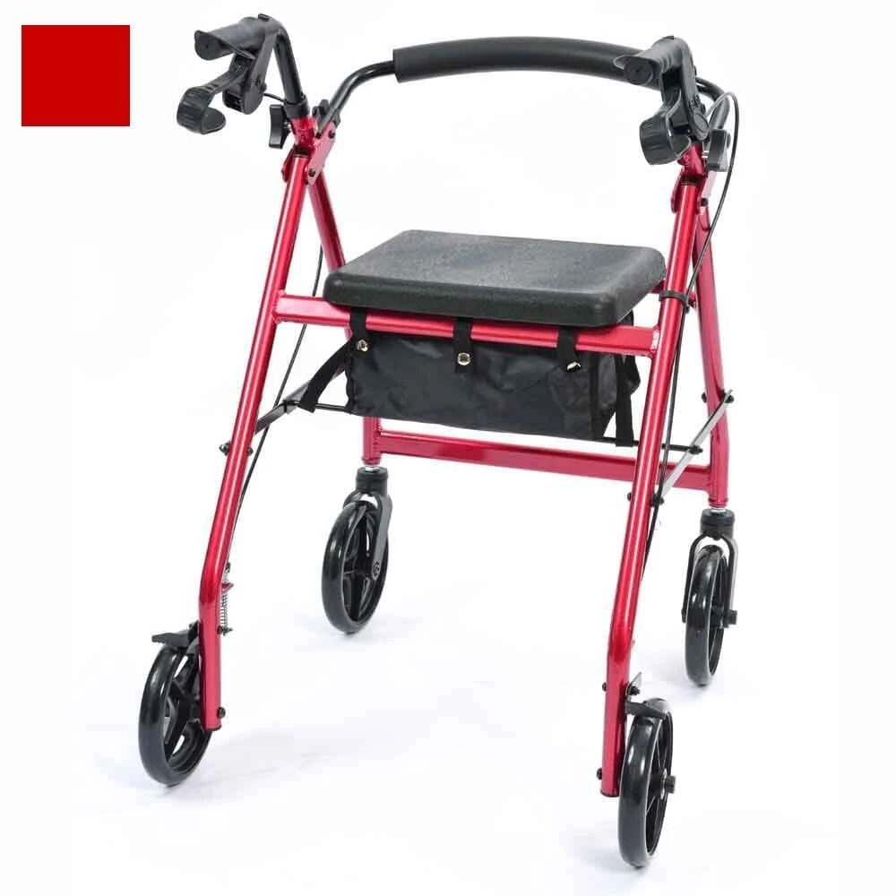 A-Series 4 Wheel Rollator Red - Image 2