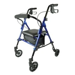 Compact Aluminium Rollator In Blue