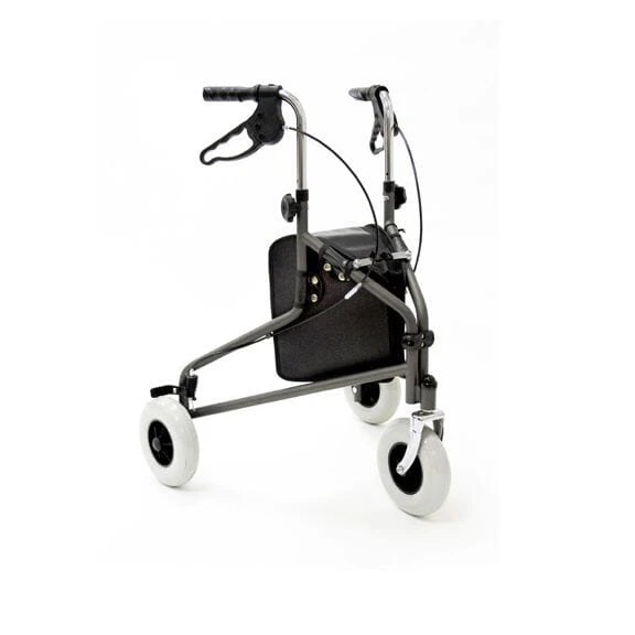 Three Wheel Walker With Bag Gun Metal Grey