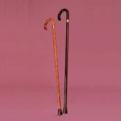 Wooden Stick With Crook Handle Natural