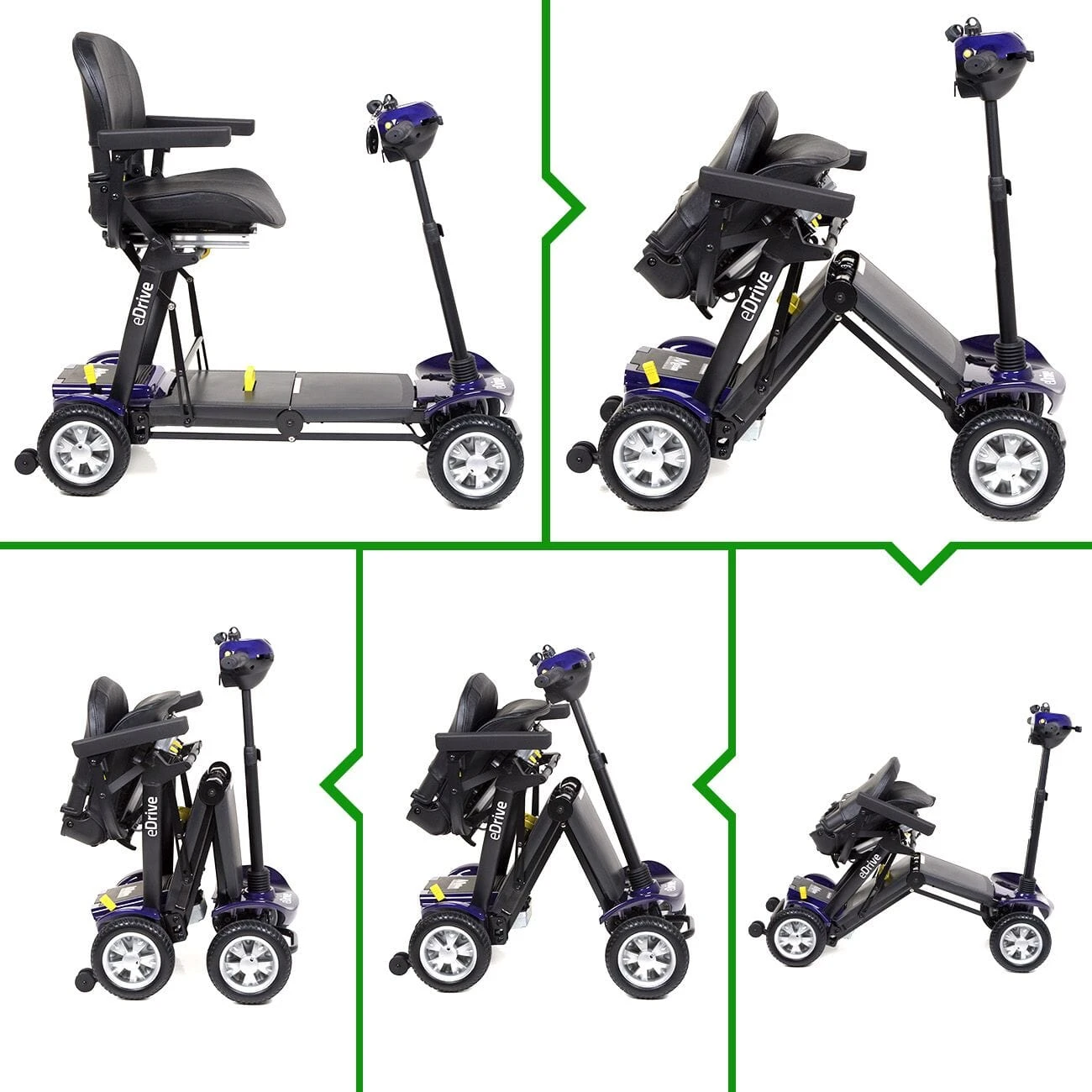 EDrive Folding Mobility Scooter - Purple - Image 2