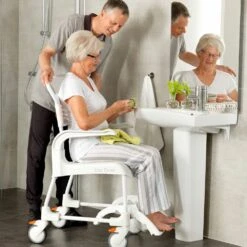 Etac Clean Wheeled Shower Commode Chair Fixed Height 49cm