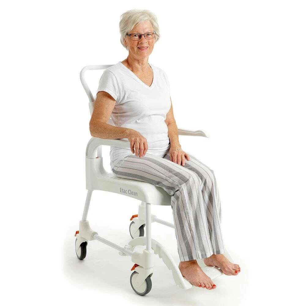 Etac Clean Wheeled Shower Commode Chair Fixed Height 49cm - Image 4