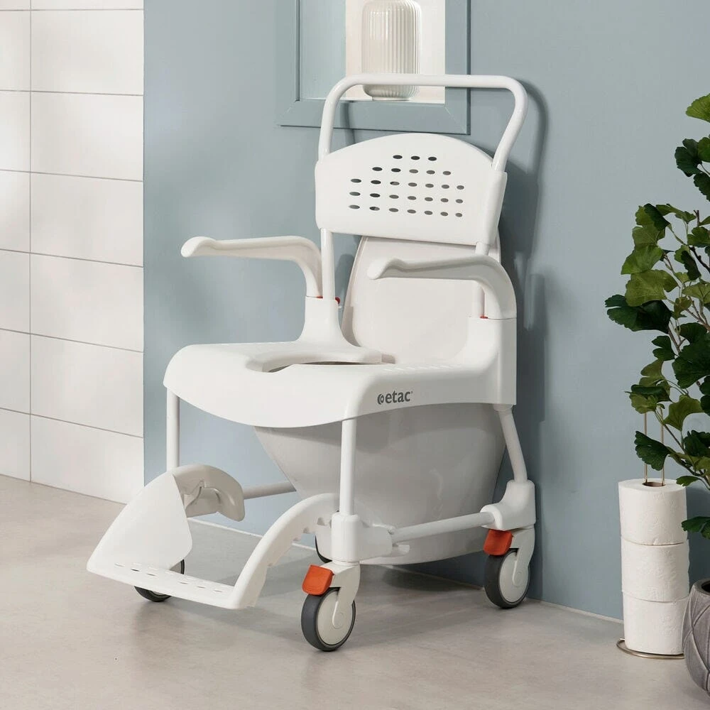 Etac Clean Wheeled Shower Commode Chair Fixed Height 49cm - Image 5