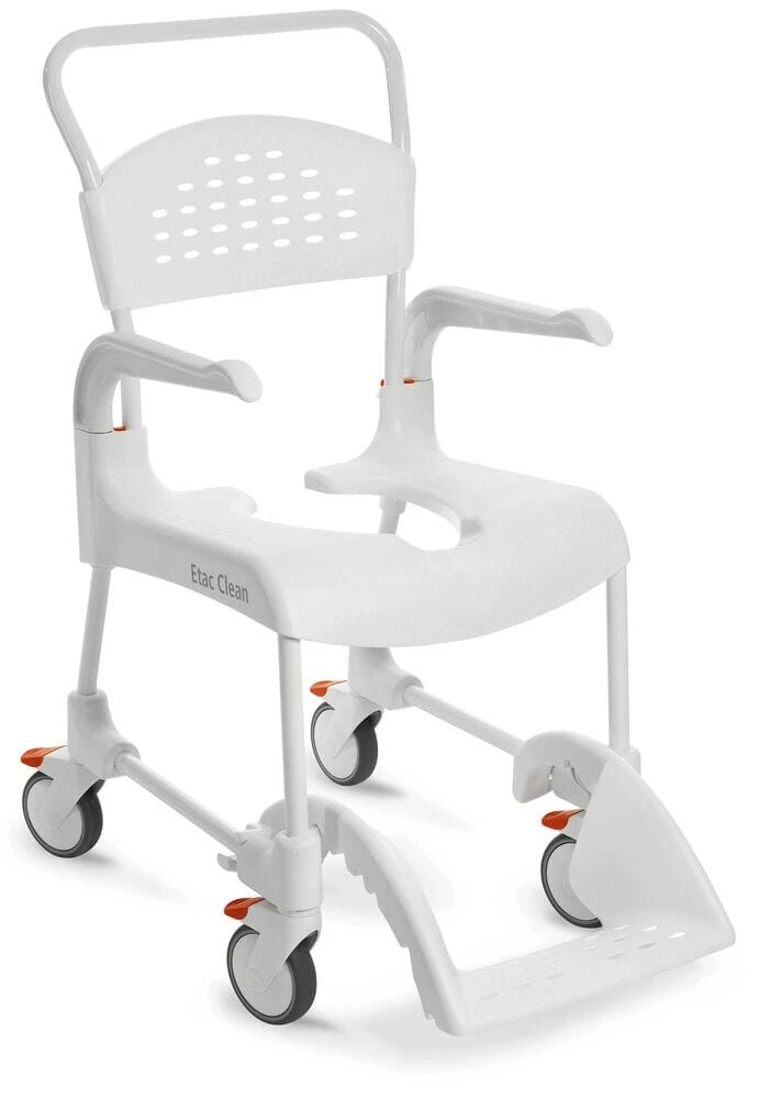 Etac Clean Wheeled Shower Commode Chair Fixed Height 49cm - Image 2
