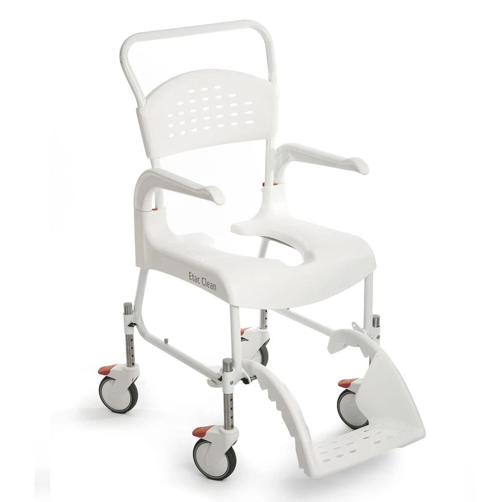 Etac Clean Wheeled Shower Commode Chair Fixed Height 49cm - Image 7