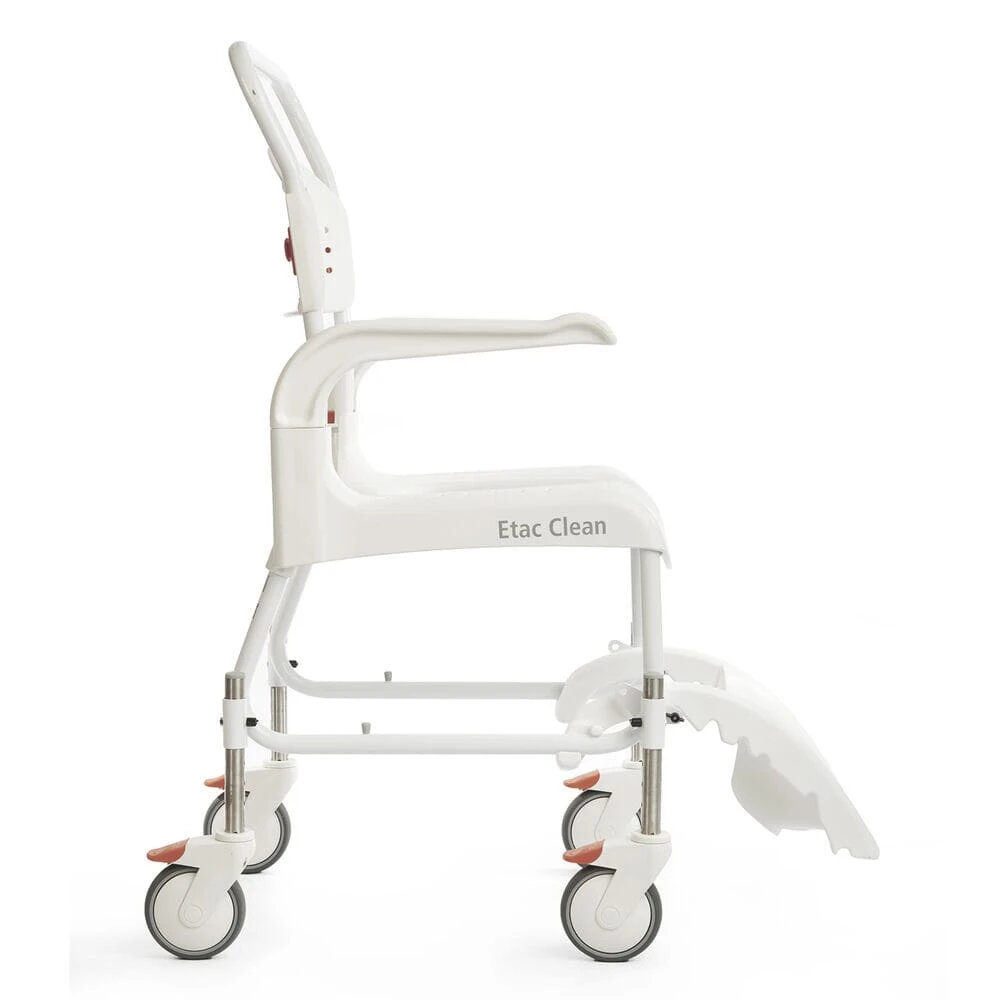 Etac Clean Wheeled Shower Commode Chair Fixed Height 49cm - Image 8