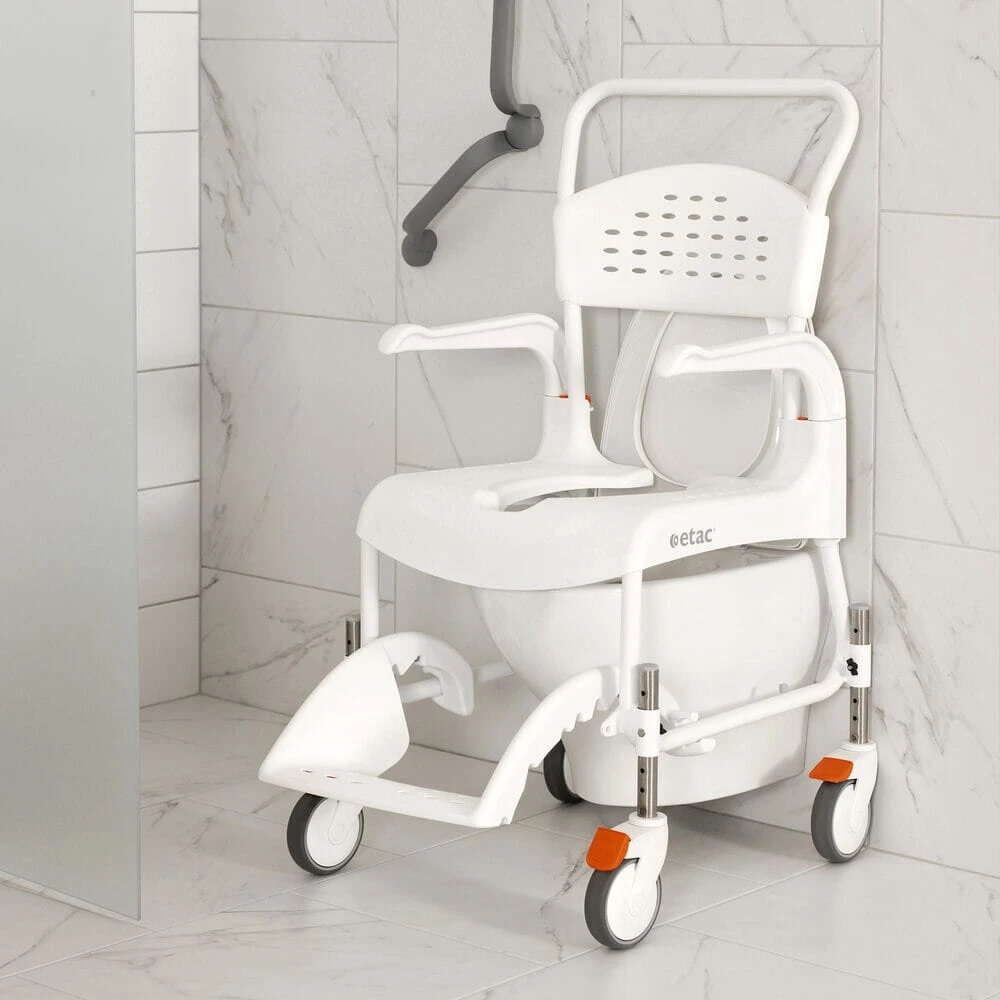 Etac Clean Wheeled Shower Commode Chair Fixed Height 49cm - Image 6