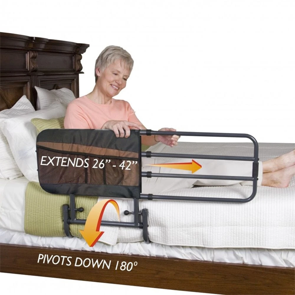 EZ Adjustable Bed Rail With Pouch