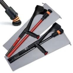 Flexyfoot Carbon Fibre Folding Crutches Red - Single