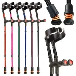 Flexyfoot Comfort Grip Double Adjustable Crutches Red - Right