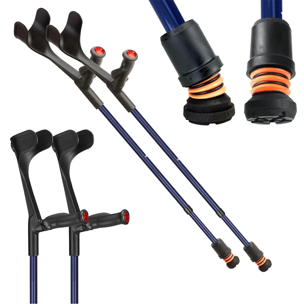 Flexyfoot Open Cuff Comfort Grip Crutches Red - Right - Image 18