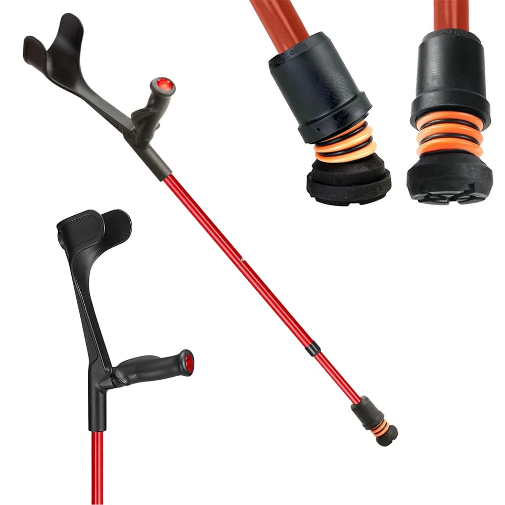 Flexyfoot Open Cuff Comfort Grip Crutches Red - Right - Image 14