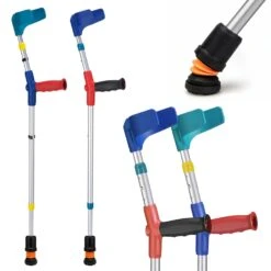 Flexyfoot Soft Grip Double Adjustable Junior Crutches Black - Single