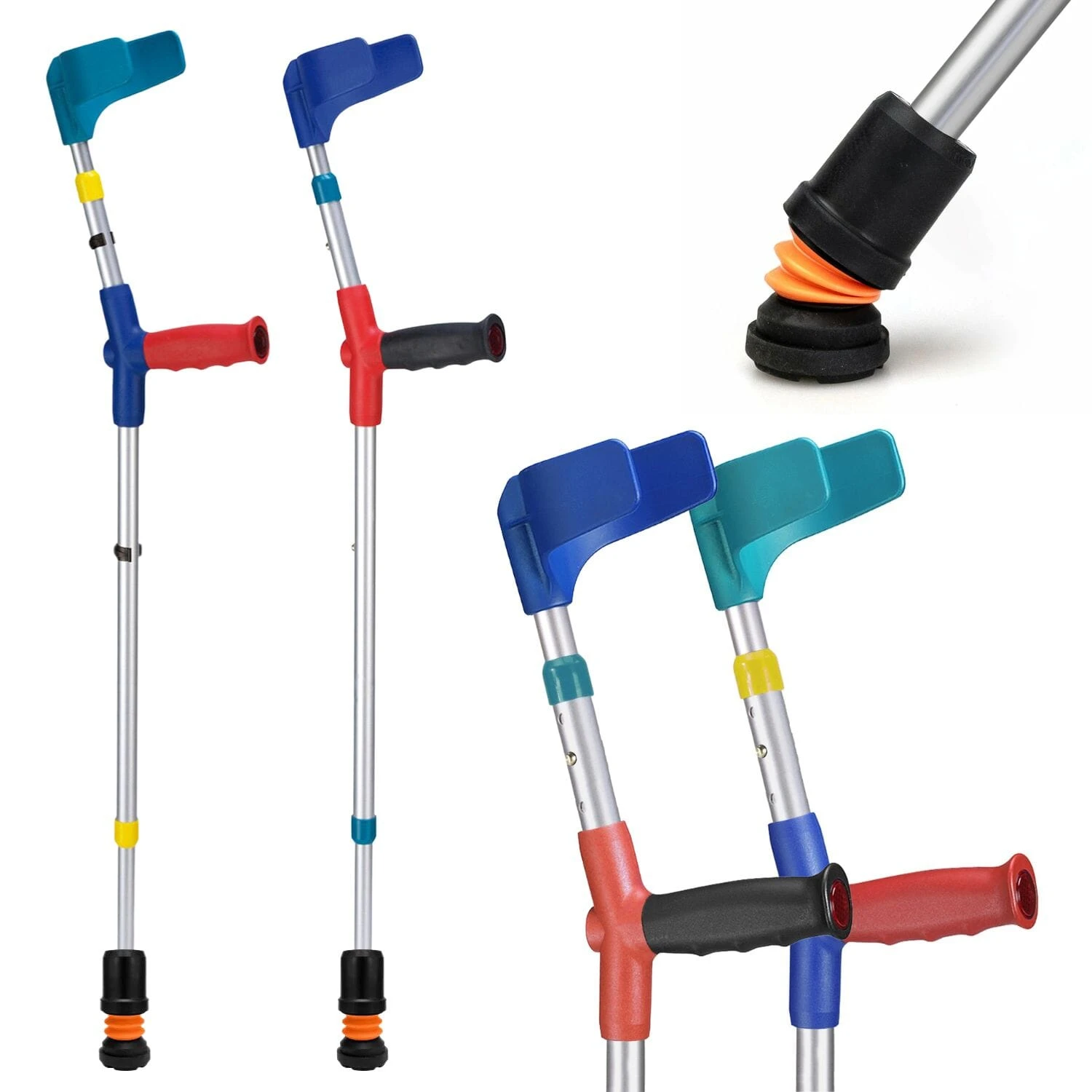 Flexyfoot Soft Grip Double Adjustable Junior Crutches Black - Single