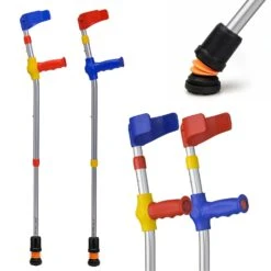 Flexyfoot Soft Grip Double Adjustable Kids Crutches Blue - Single
