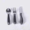 Kura Care Adult Profiled Cutlery Set Black