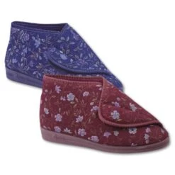 Ladies Andrea Bootees Blue Floral Size 3