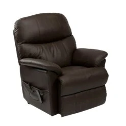 Leather Rise & Recline Chair Black
