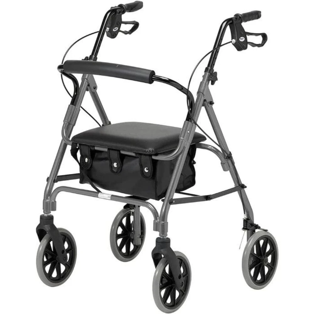 Lightweight Aluminium Framed Rollator Silver - Image 3