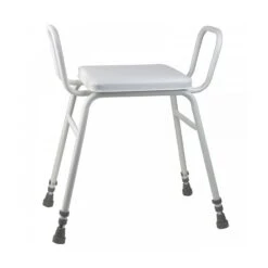 Malvern Vinyl Seat Perching Stool - Adjustable Height With Armrests