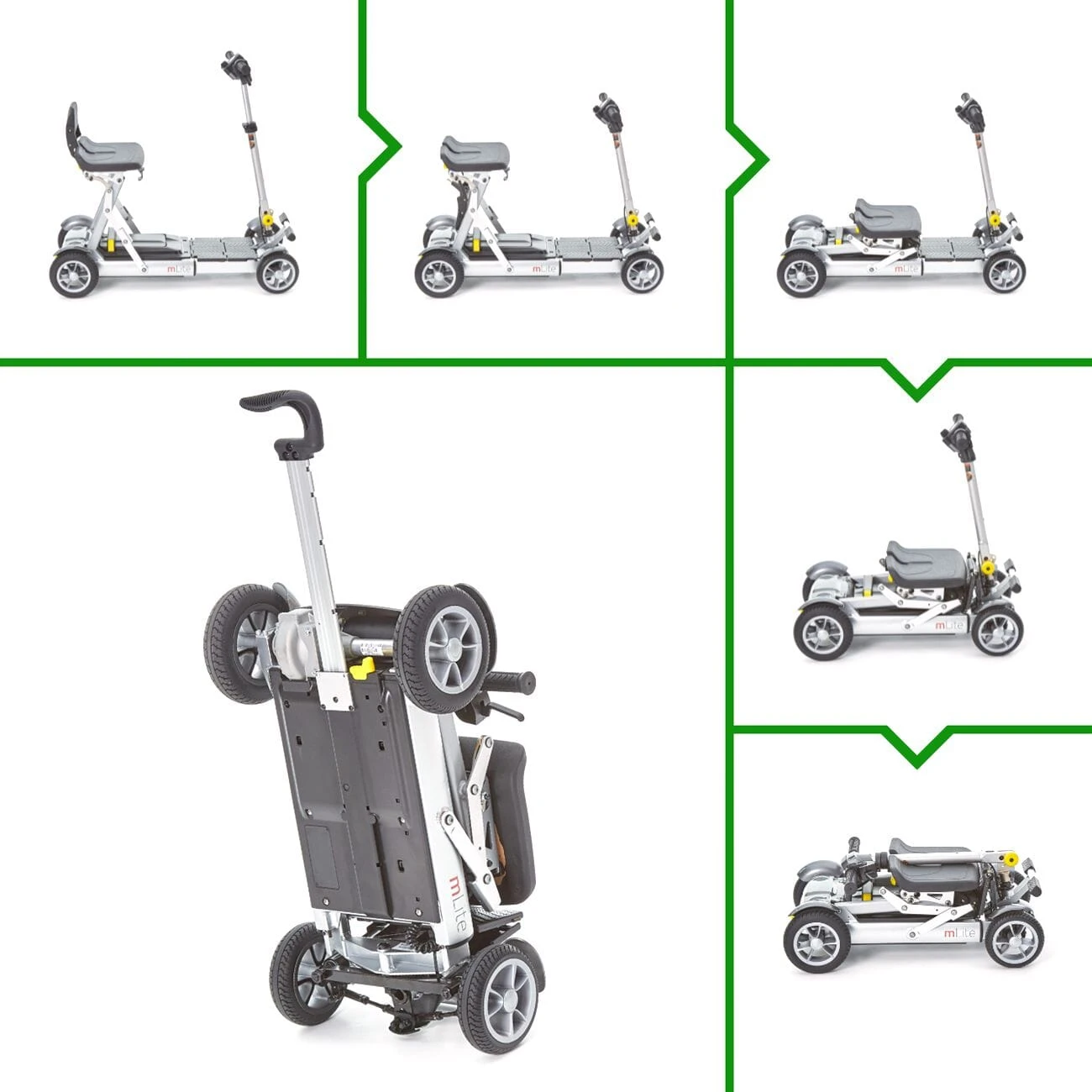 MLite Folding Mobility Scooter - Grey - Image 3