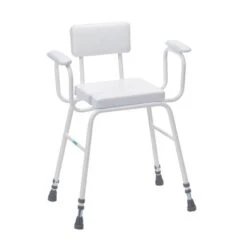 Perching Stool In White Perching Stool Adj Height White