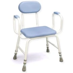 PU Extra Low Moulded Perching Stool With Arms & Pad Back