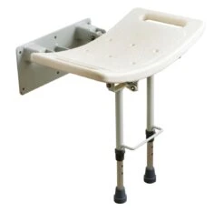 Shower Seat Drop Down In White With Legs Shower Seat Drop Down In White With Legs