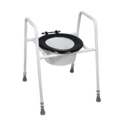 Solo Skandia Raised Toilet Seat And Frame Free Standing With Splash Guard