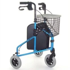 Z-Tec Folding Lightweight Aluminium Tri-Wheel Walker Frost